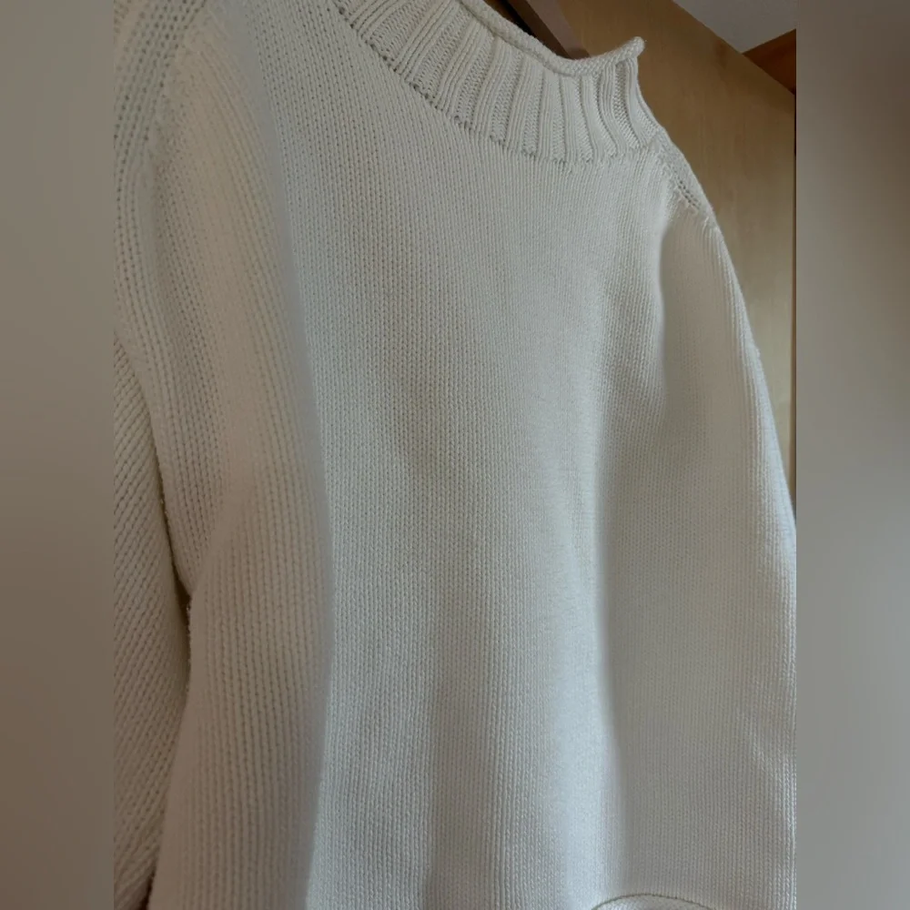 J. Crew 2025 Rollneck Sweater Ivory 100% Cotton - Picture 3 of 6